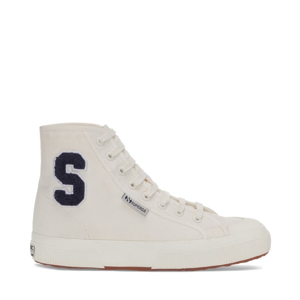CA Superga 2295 Cotton Terry Patch Sneakers - White Avorio Navy
