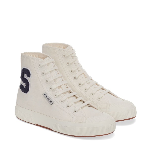 CA Superga 2295 Cotton Terry Patch Sneakers - White Avorio Navy
