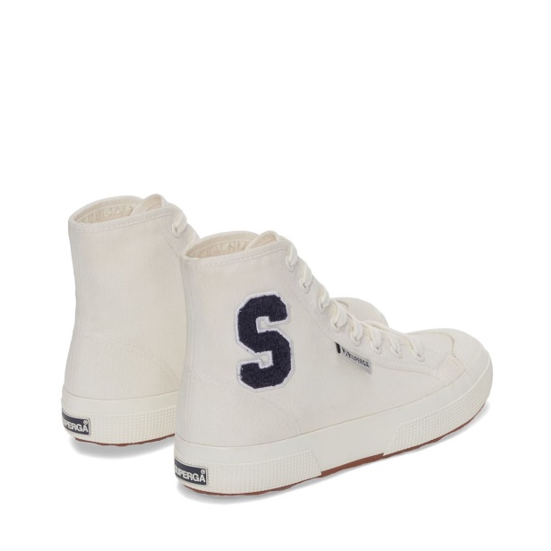 CA Superga 2295 Cotton Terry Patch Sneakers - White Avorio Navy
