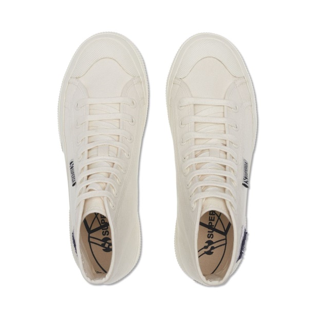 CA Superga 2295 Cotton Terry Patch Sneakers - White Avorio Navy