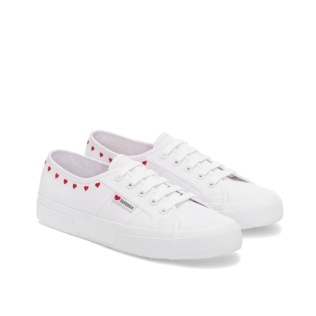 CA Superga 2750 Little Hearts Embroidery White-Red Heart