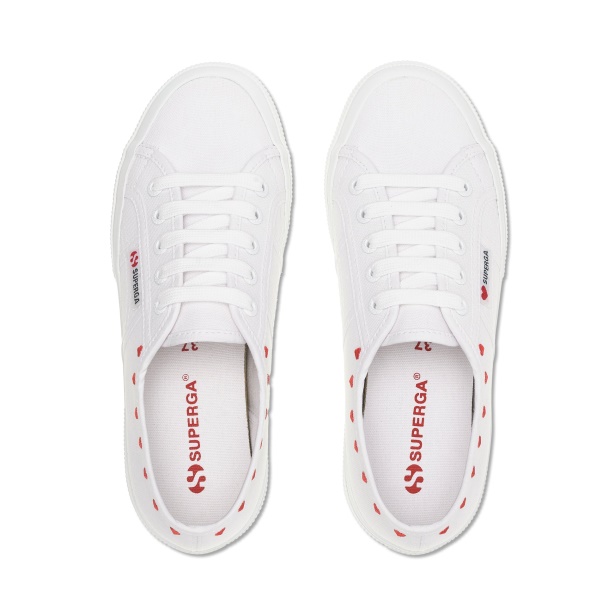 CA Superga 2750 Little Hearts Embroidery White-Red Heart