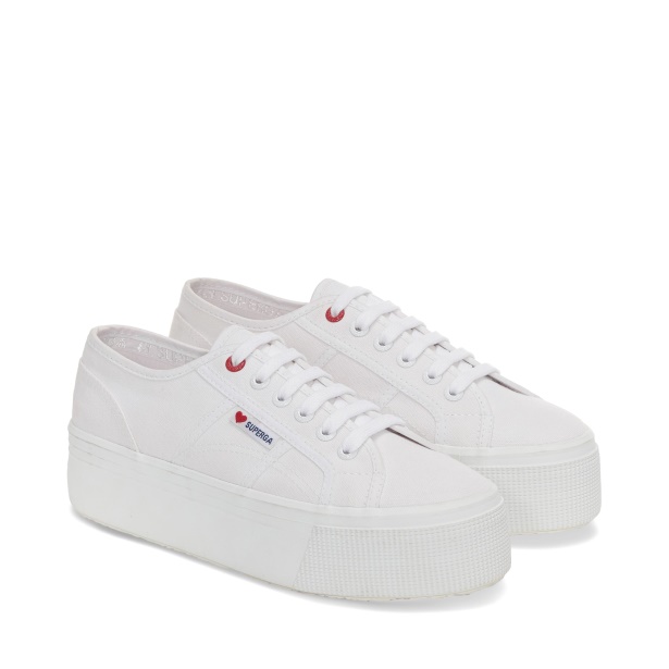 CA Superga 2790 Little Heart Embroidery White -Red Heart