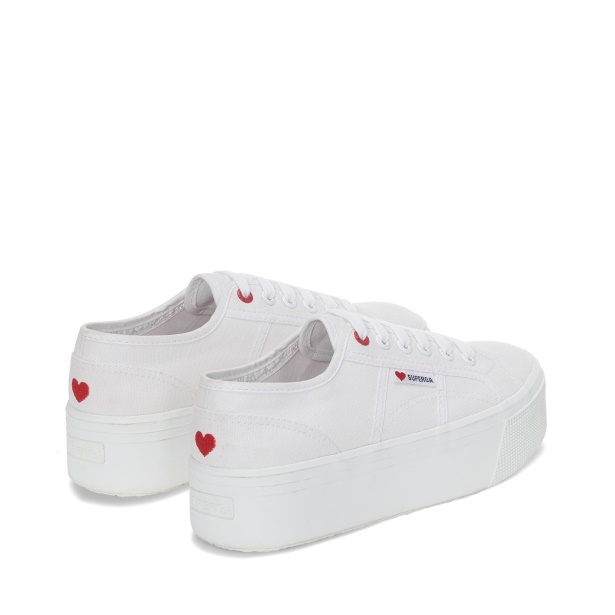 CA Superga 2790 Little Heart Embroidery White -Red Heart