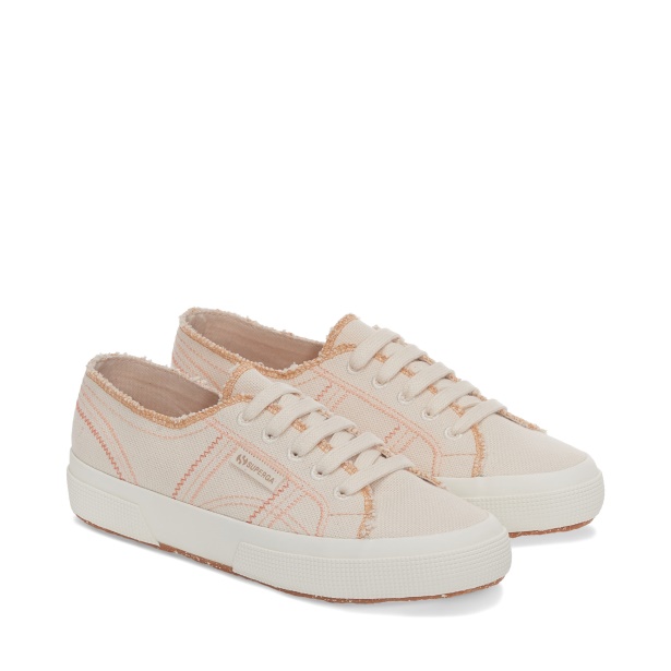 CA Superga 2750 Organic Stitching Beige Raw-Orange Apricot