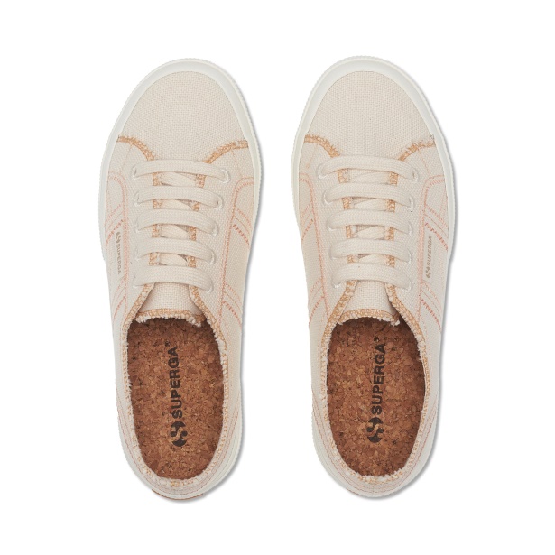 CA Superga 2750 Organic Stitching Beige Raw-Orange Apricot