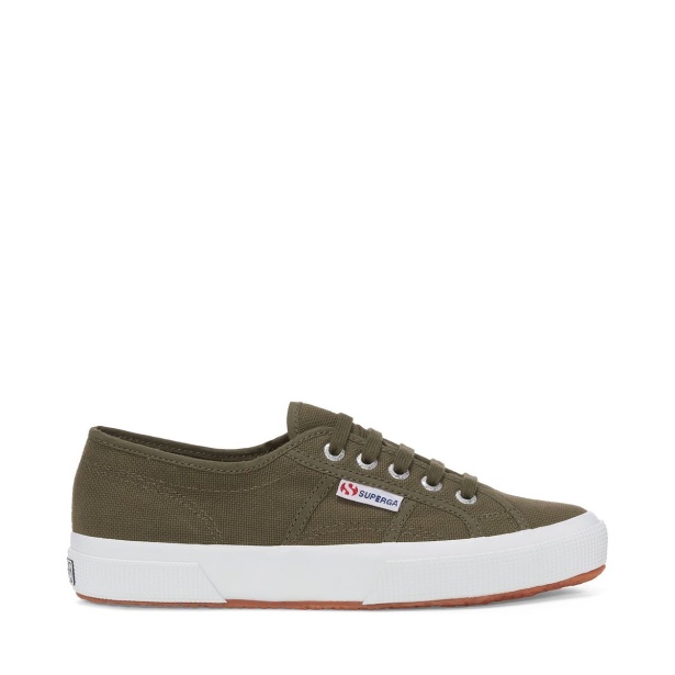 CA Superga 2750 Washed Cotton Green Sherwood Washed