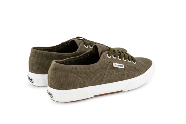 CA Superga 2750 Washed Cotton Green Sherwood Washed