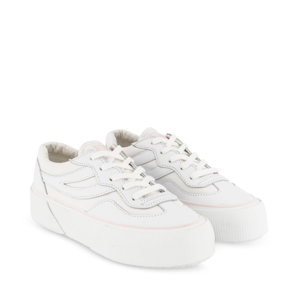 CA Superga 3041 Revolley Leather Platform White-Pink Ish