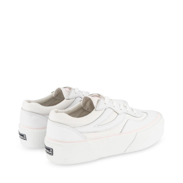CA Superga 3041 Revolley Leather Platform White-Pink Ish
