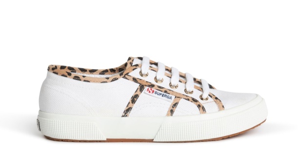 CA Superga 2750 White Leo Piping White Leopard