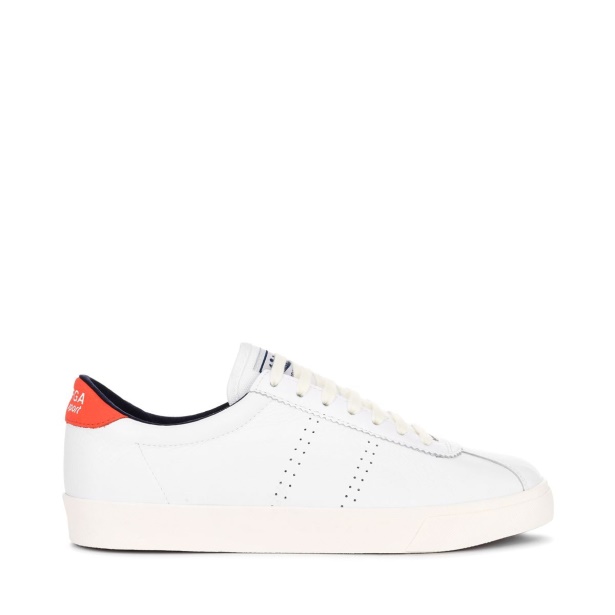 CA Superga 2843 Club S Comfort Leather Orange Tomato-Blue Navy