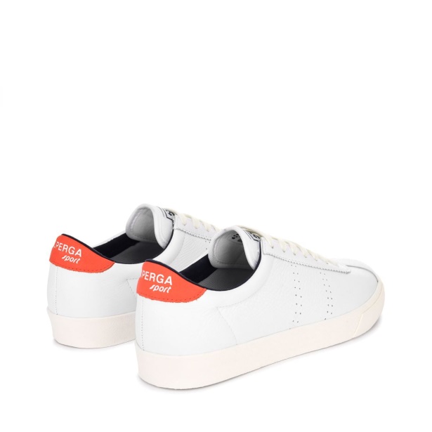 CA Superga 2843 Club S Comfort Leather Orange Tomato-Blue Navy