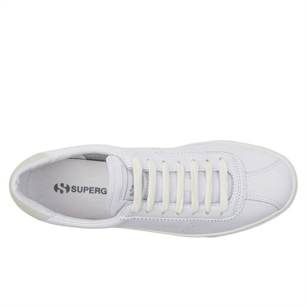 CA Superga 2843 Club S Comfort Leather White-White-Beige Gesso