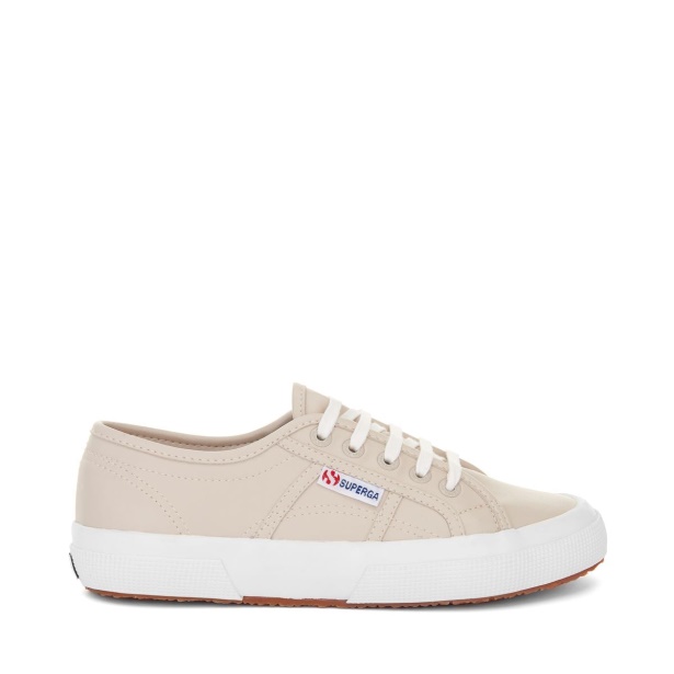 CA Superga 2750 Vegan Faux Leather Beige White-Avorio
