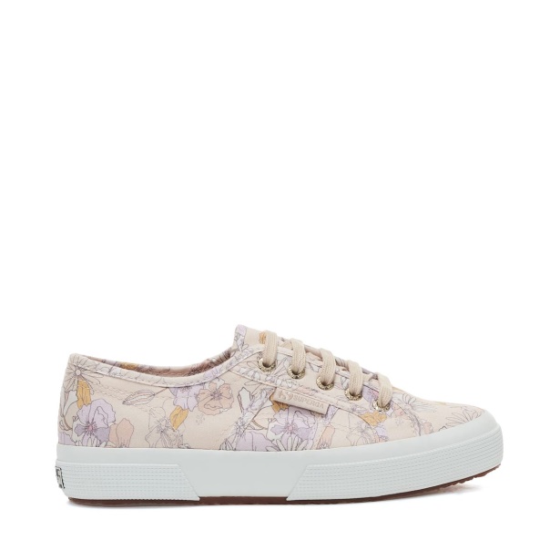 CA Superga 2750 Floral Print Peach Lilla-Orange Flowers