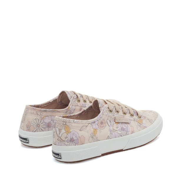 CA Superga 2750 Floral Print Peach Lilla-Orange Flowers