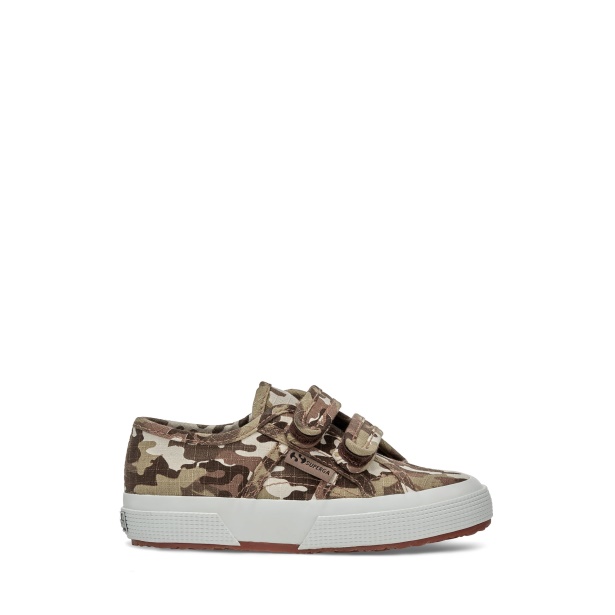 CA Superga 2750 Kids Straps Camo Ripstop Beige Raw Camouflage