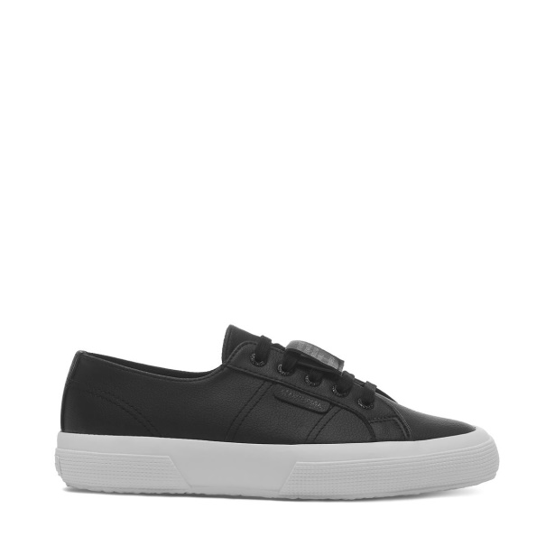 CA Superga 2750 Grape-Based Faux Leather Black-White