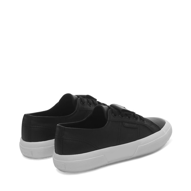 CA Superga 2750 Grape-Based Faux Leather Black-White