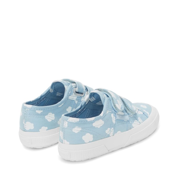 CA Superga 2750 Kids Straps Clouds Print Lt Blue-White Clouds