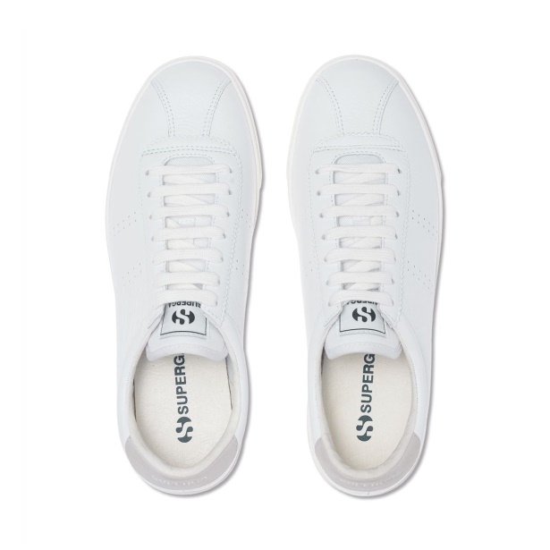 CA Superga 2843 Club S Comfort Leather White-Grey Colomba