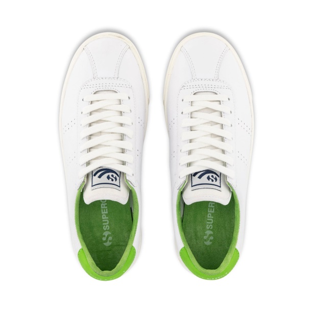 CA Superga 2843 Club S Comfort Leather White Green Flash