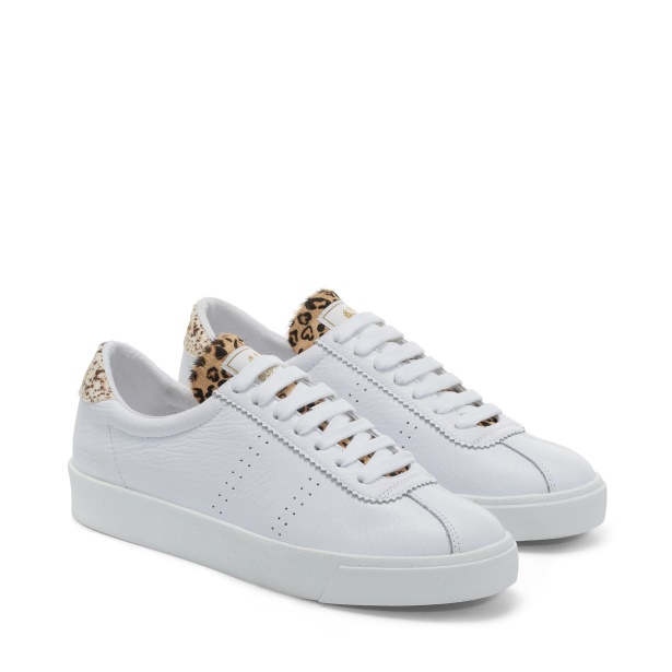 CA Superga 2843 Club S Calfhair Details White Spots-Leopard