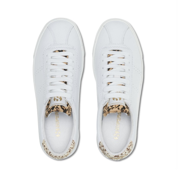 CA Superga 2843 Club S Calfhair Details White Spots-Leopard