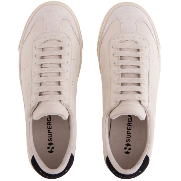 CA Superga 2902 Club 3 Cap Tumbled Suede Beige Gesso-Black