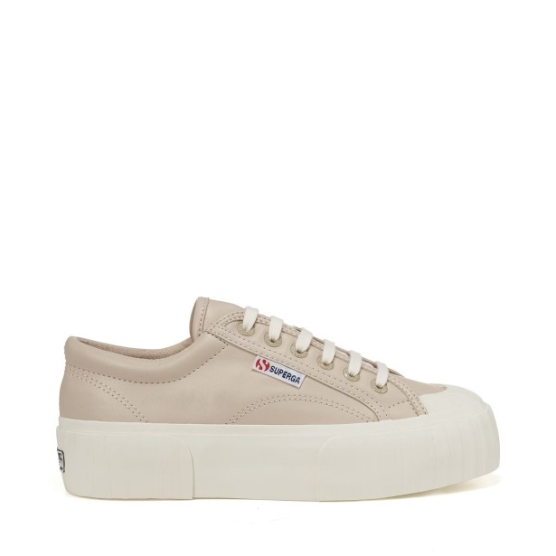 CA Superga 2631 Stripe Platform Vegan Fau Beige White
