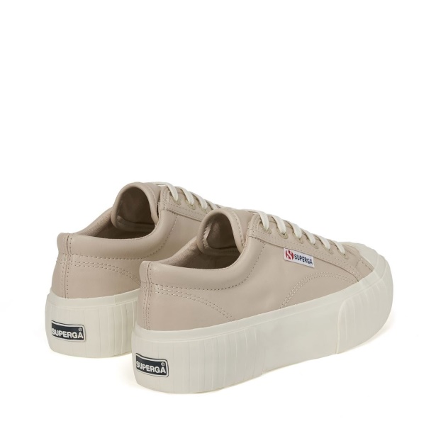 CA Superga 2631 Stripe Platform Vegan Fau Beige White
