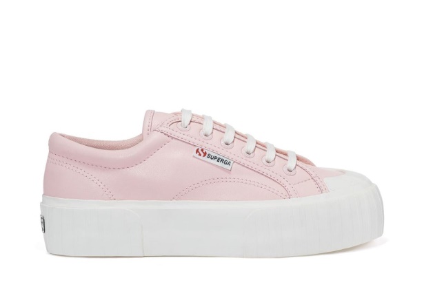 CA Superga 2631 Stripe Platform Vegan Pink White