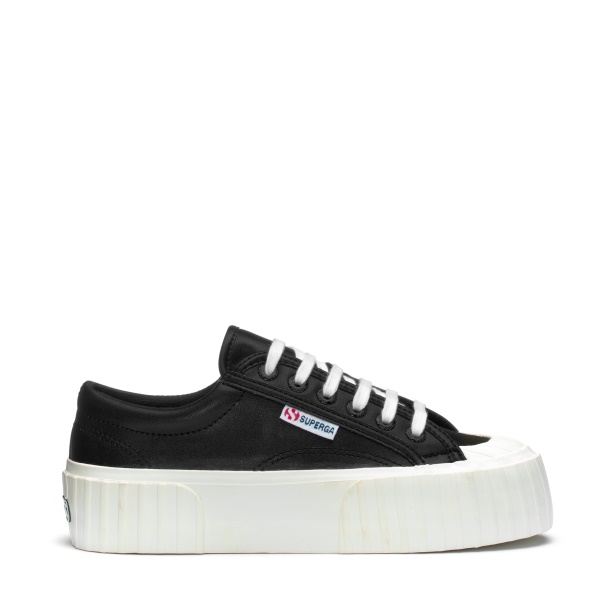 CA Superga 2631 Stripe Platform Vegan Fau Black-White