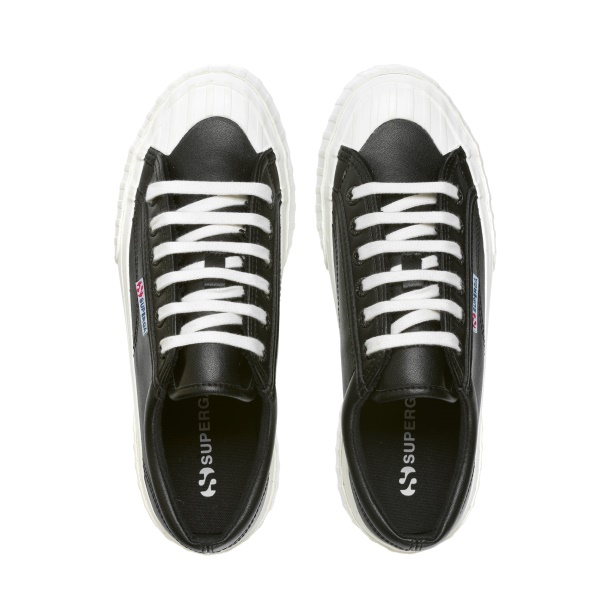 CA Superga 2631 Stripe Platform Vegan Fau Black-White