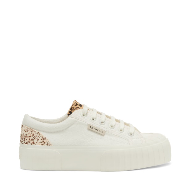 CA Superga 2631 Calfhair Details White Loepard Spots