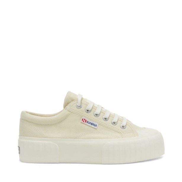 CA Superga 2631 Stripe Platform Beige Lt Eggshell