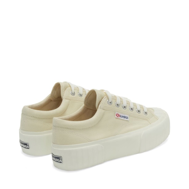 CA Superga 2631 Stripe Platform Beige Lt Eggshell