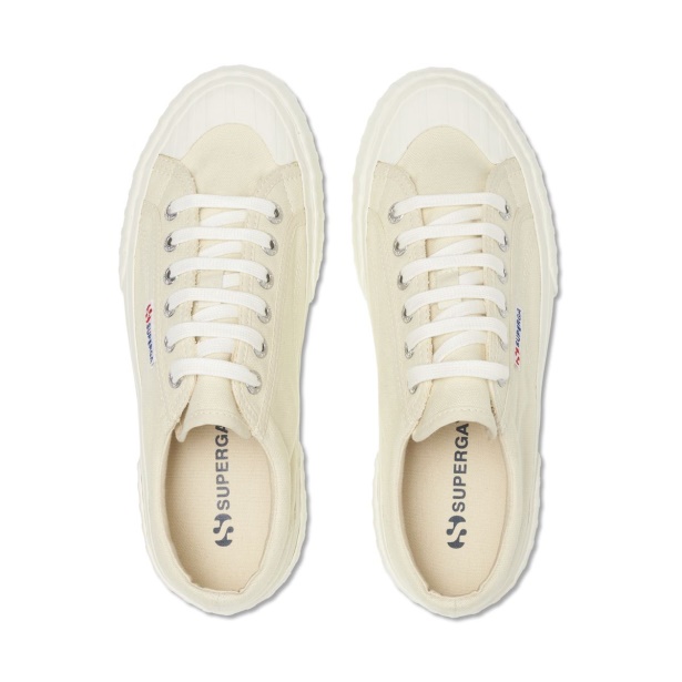 CA Superga 2631 Stripe Platform Beige Lt Eggshell