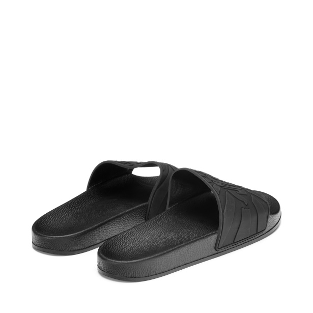CA Superga 1908 Slides Raggiera Logo Total Black-Black