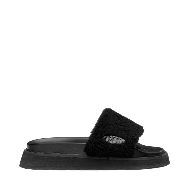 CA Superga 1918 Slide Platform Faux-Fur Total Black