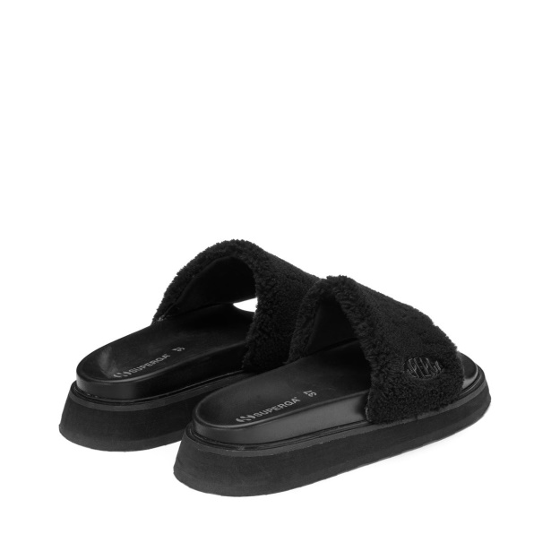 CA Superga 1918 Slide Platform Faux-Fur Total Black