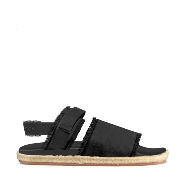 CA Superga 1911 Sandal Fringed Organic Ca Black