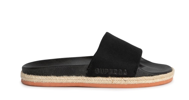 CA Superga 1908 Slides Organic Canvas Rop Black