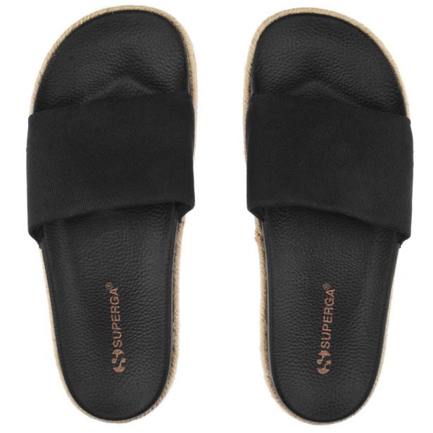 CA Superga 1908 Slides Organic Canvas Rop Black