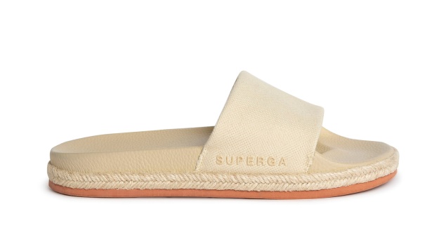 CA Superga 1908 Slides Organic Canvas Rop Eclipta Madagascar Almond