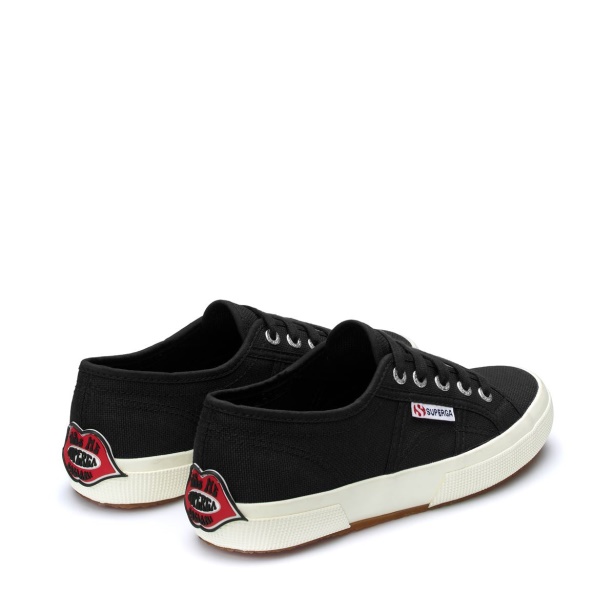 CA Superga 2750 Multicolor Logo Black-Red Lips-Black