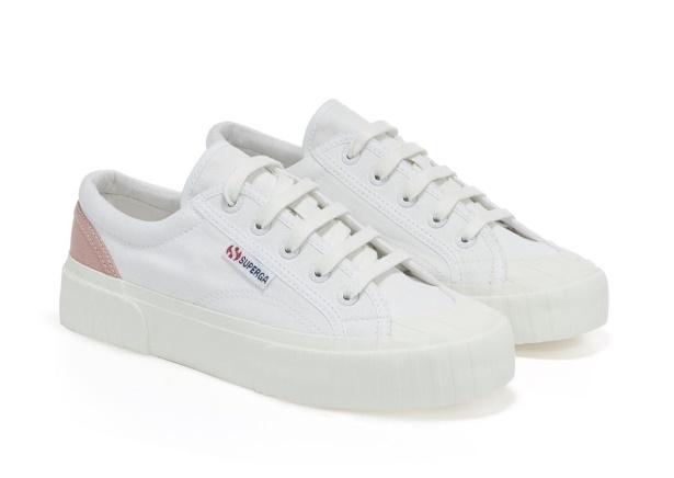 CA Superga 2630 Stripe Padded White-Pink Dusty