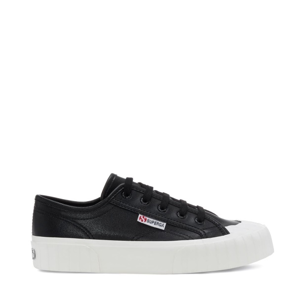 CA Superga 2630 Stripe Vegan Faux Leather Black-White