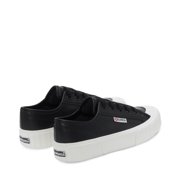 CA Superga 2630 Stripe Vegan Faux Leather Black-White